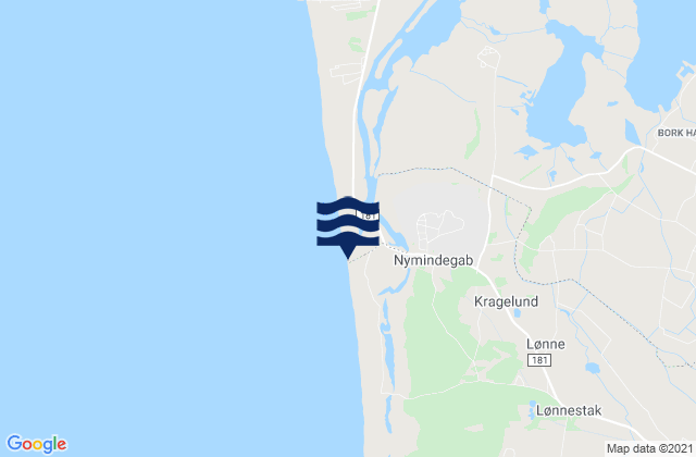Mappa delle maree di Nymindegab Strand, Denmark