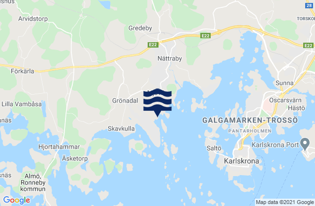 Mappa delle maree di Nättraby, Sweden