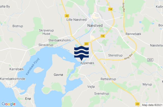 Mappa delle maree di Næstved, Denmark