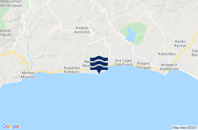 Mappa delle maree di Néa Anatolí, Greece