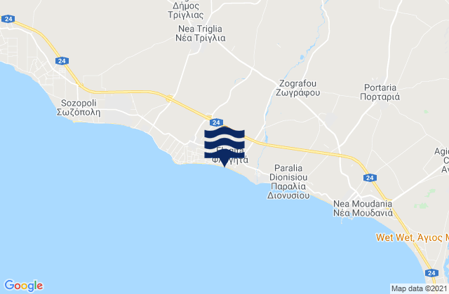 Mappa delle maree di Néa Flogitá, Greece