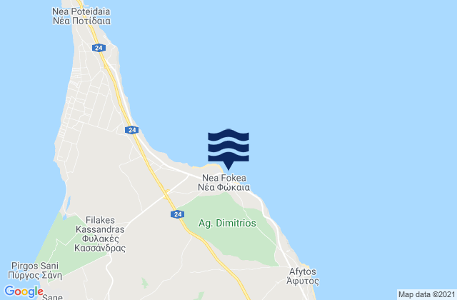 Mappa delle maree di Néa Fókaia, Greece