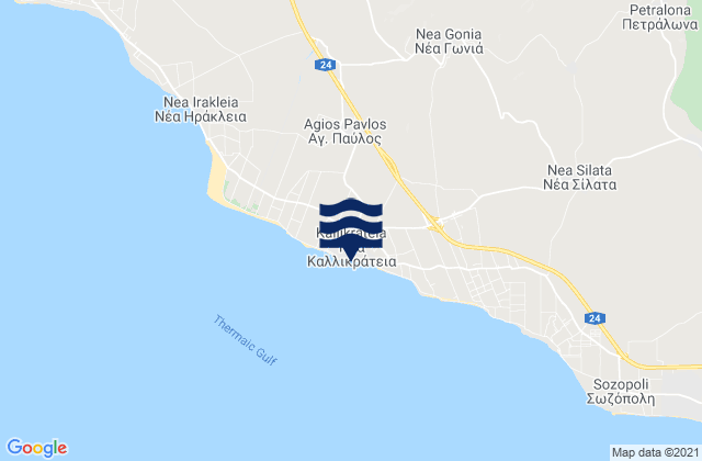 Mappa delle maree di Néa Kallikráteia, Greece
