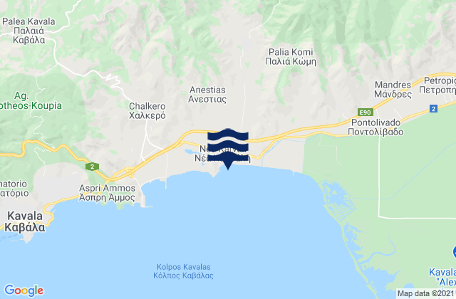 Mappa delle maree di Néa Karváli, Greece