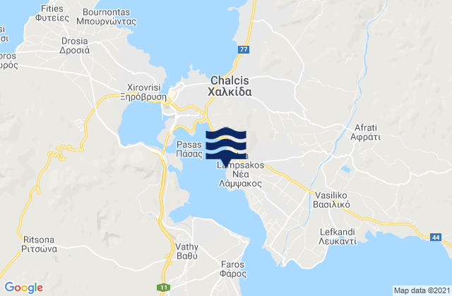 Mappa delle maree di Néa Lámpsakos, Greece