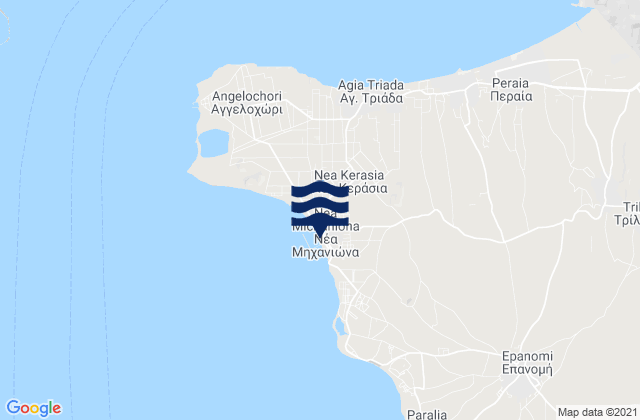 Mappa delle maree di Néa Michanióna, Greece