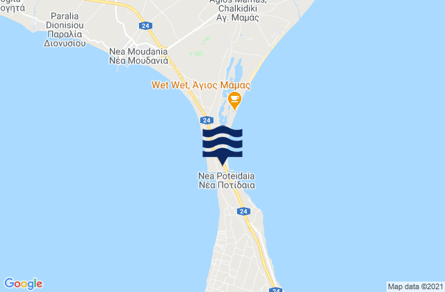 Mappa delle maree di Néa Poteídaia, Greece