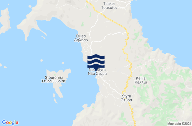 Mappa delle maree di Néa Stíra, Greece