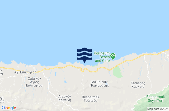 Mappa delle maree di Néo Chorió, Cyprus