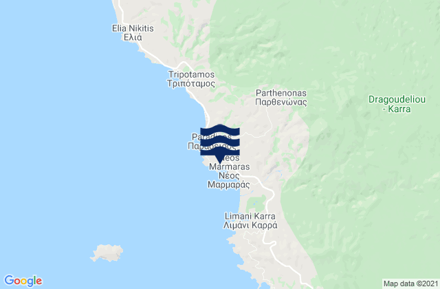 Mappa delle maree di Néos Marmarás, Greece