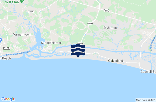 Mappa delle maree di Oak Island, United States