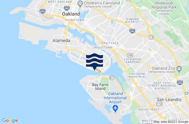 Mappa delle maree di Oakland Harbor (Park Street Bridge), United States
