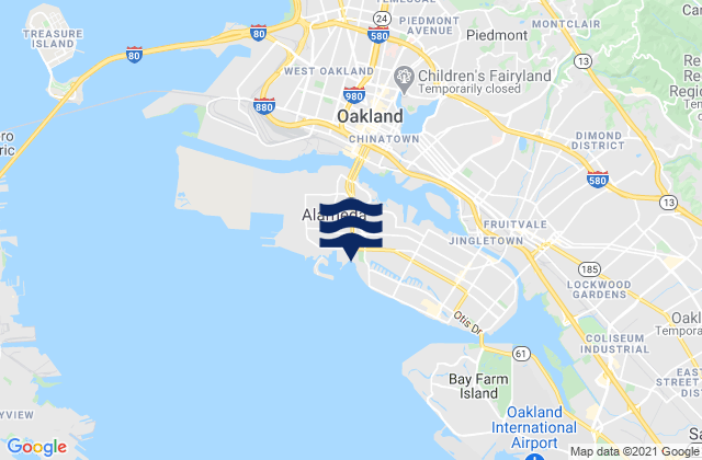 Mappa delle maree di Oakland Harbor WebStreeter Street, United States
