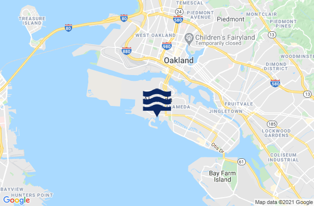 Mappa delle maree di Oakland Harbor Webster Street, United States