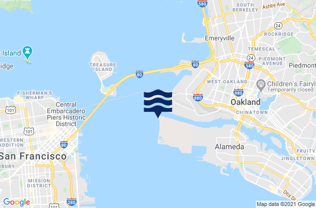 Mappa delle maree di Oakland Pier, United States