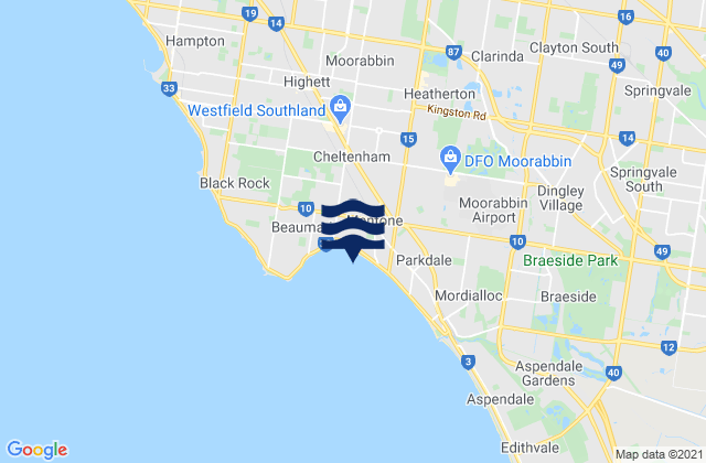 Mappa delle maree di Oakleigh South, Australia