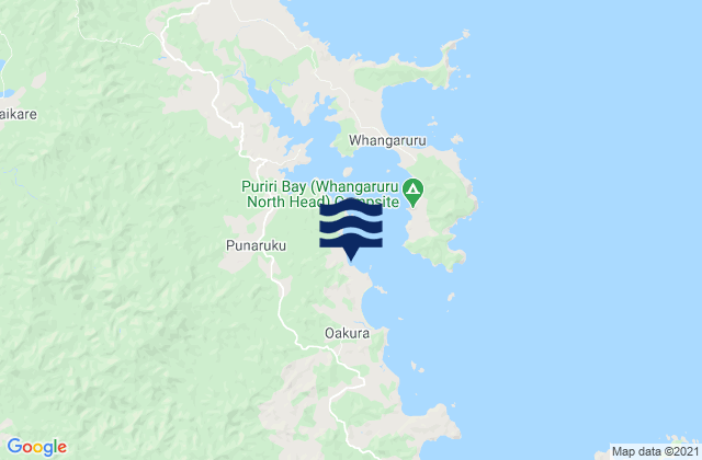 Mappa delle maree di Oakura Bay, New Zealand