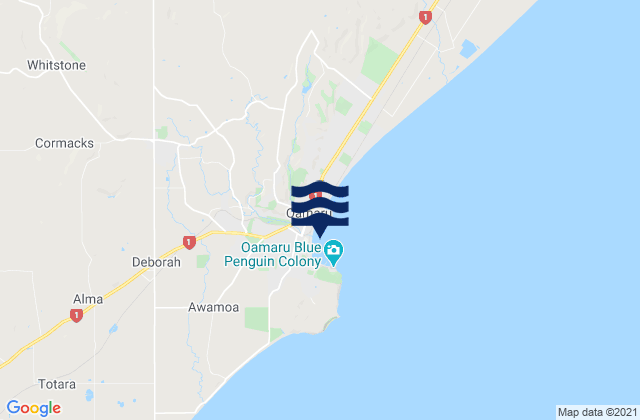 Mappa delle maree di Oamaru, New Zealand