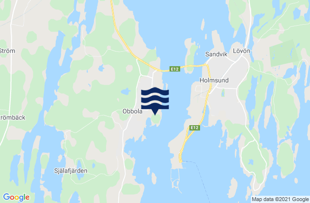 Mappa delle maree di Obbola, Sweden