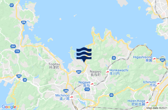 Mappa delle maree di Obita, Japan