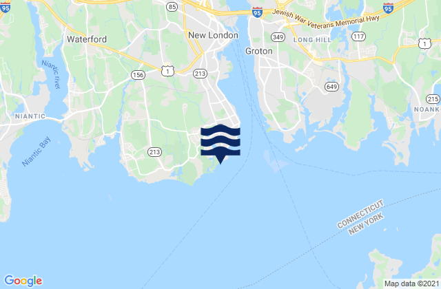 Mappa delle maree di Ocean Beach Park New London, United States