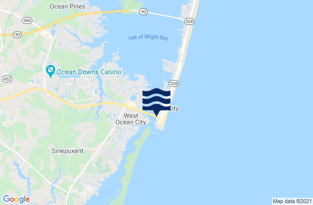 Mappa delle maree di Ocean City (Isle of Wight Bay), United States