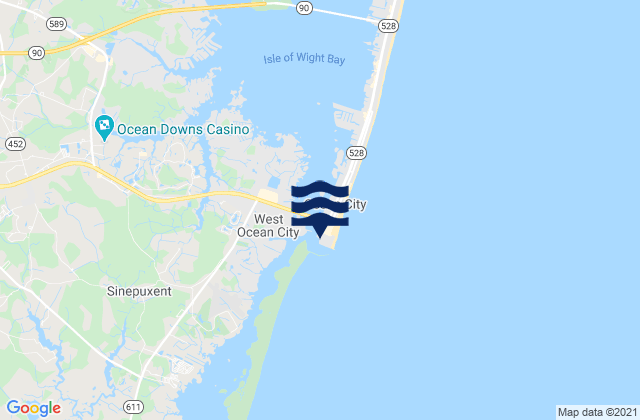 Mappa delle maree di Ocean City Beach (fishing pier), United States