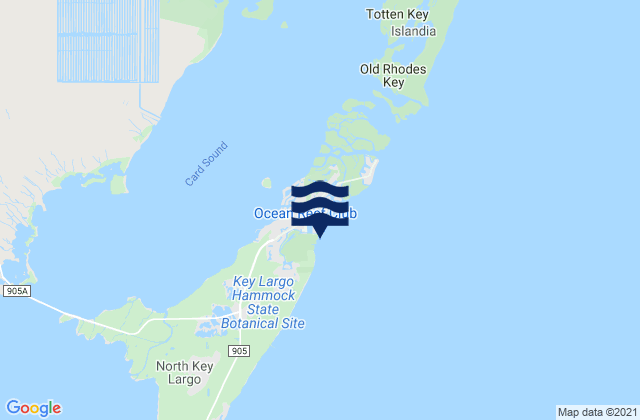 Mappa delle maree di Ocean Reef Harbor Key Largo, United States