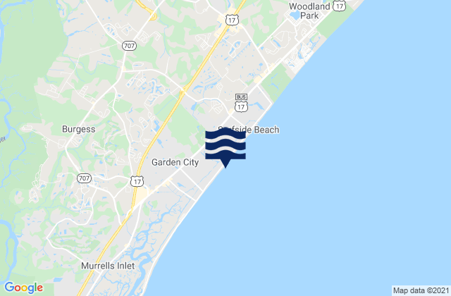Mappa delle maree di Oceanside Beach, United States