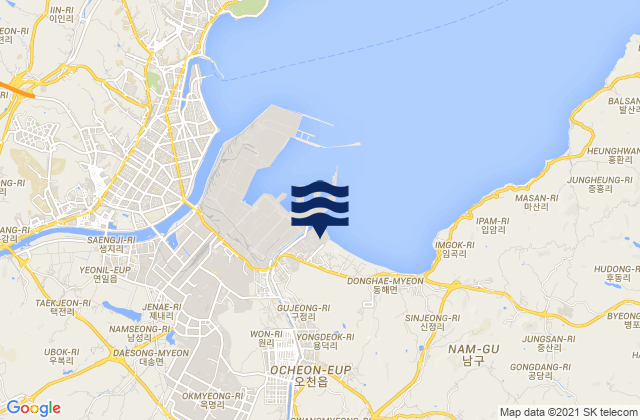 Mappa delle maree di Ocheon, South Korea