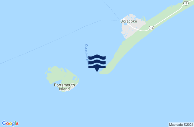 Mappa delle maree di Ocracoke Inlet, United States