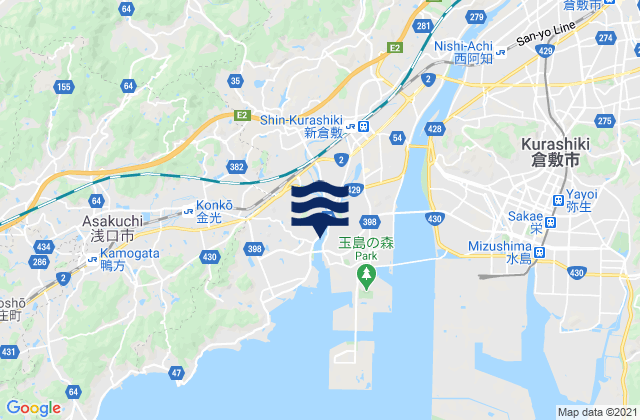 Mappa delle maree di Oda-gun, Japan