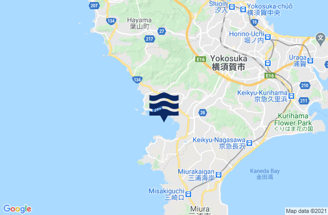 Mappa delle maree di Odawa Wan, Japan