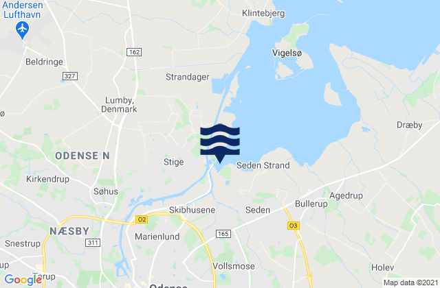 Mappa delle maree di Odense Kommune, Denmark