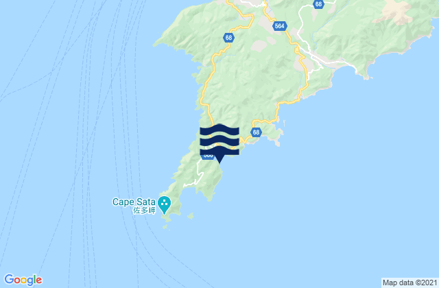 Mappa delle maree di Odomari Wan, Japan