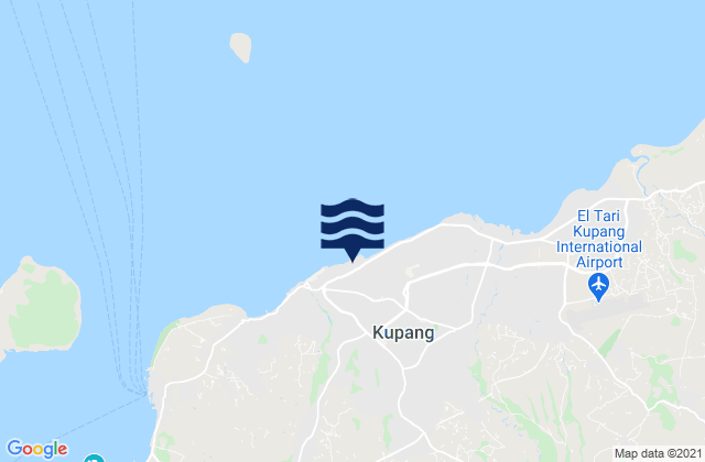 Mappa delle maree di Oeba, Indonesia