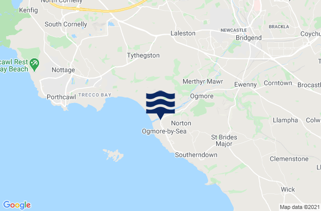 Mappa delle maree di Ogmore-by-Sea, United Kingdom