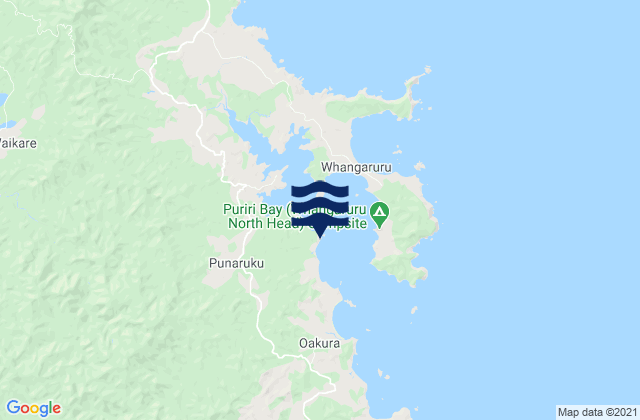 Mappa delle maree di Ohawini Bay, New Zealand