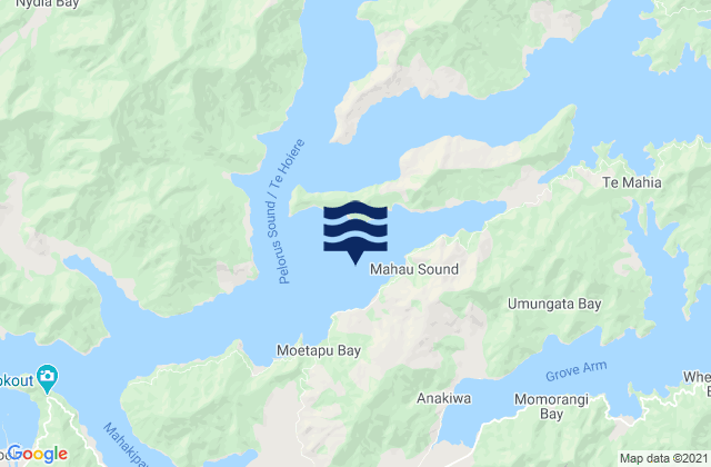 Mappa delle maree di Ohingaroa Bay, New Zealand