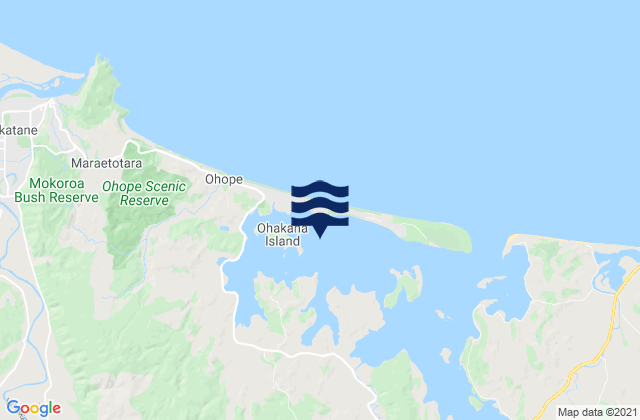Mappa delle maree di Ohiwa Harbour, New Zealand