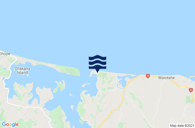 Mappa delle maree di Ohiwa, New Zealand