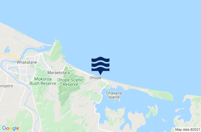 Mappa delle maree di Ohope, New Zealand