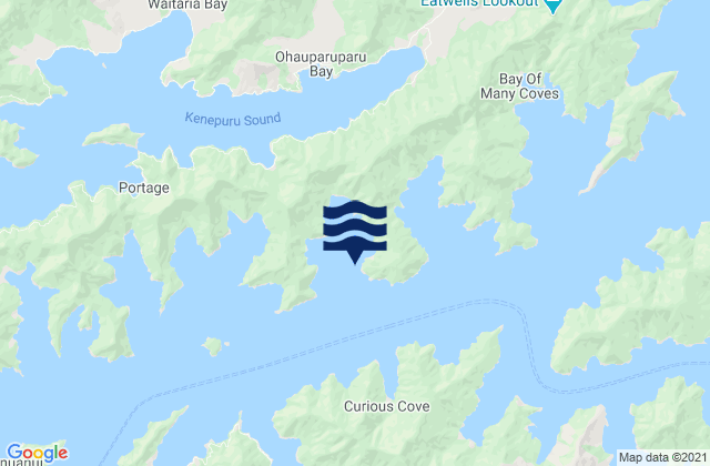 Mappa delle maree di Okahu Bay, New Zealand