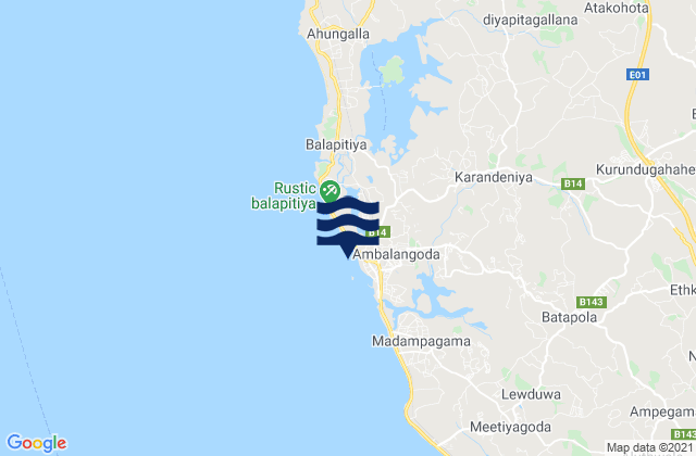 Mappa delle maree di Okanda, Sri Lanka