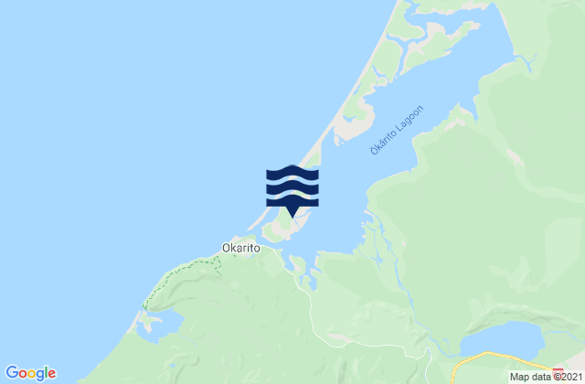 Mappa delle maree di Okarito, New Zealand