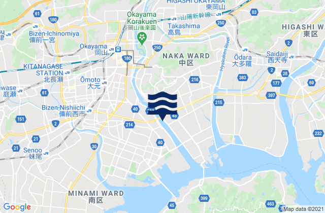 Mappa delle maree di Okayama-ken, Japan