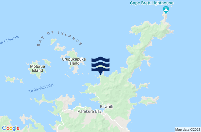 Mappa delle maree di Oke Bay, New Zealand