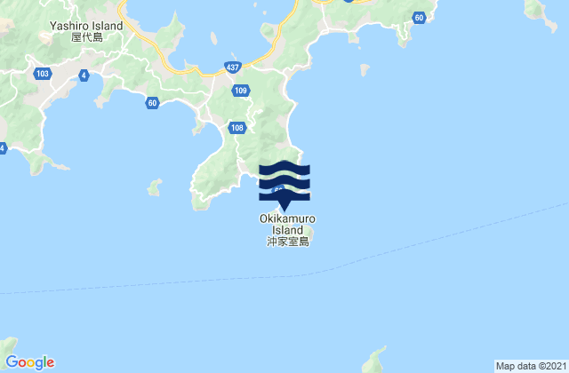 Mappa delle maree di Okikamuro, Japan