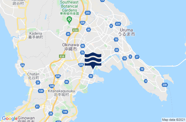 Mappa delle maree di Okinawa Shi, Japan