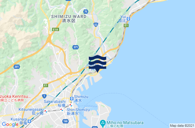 Mappa delle maree di Okitu, Japan